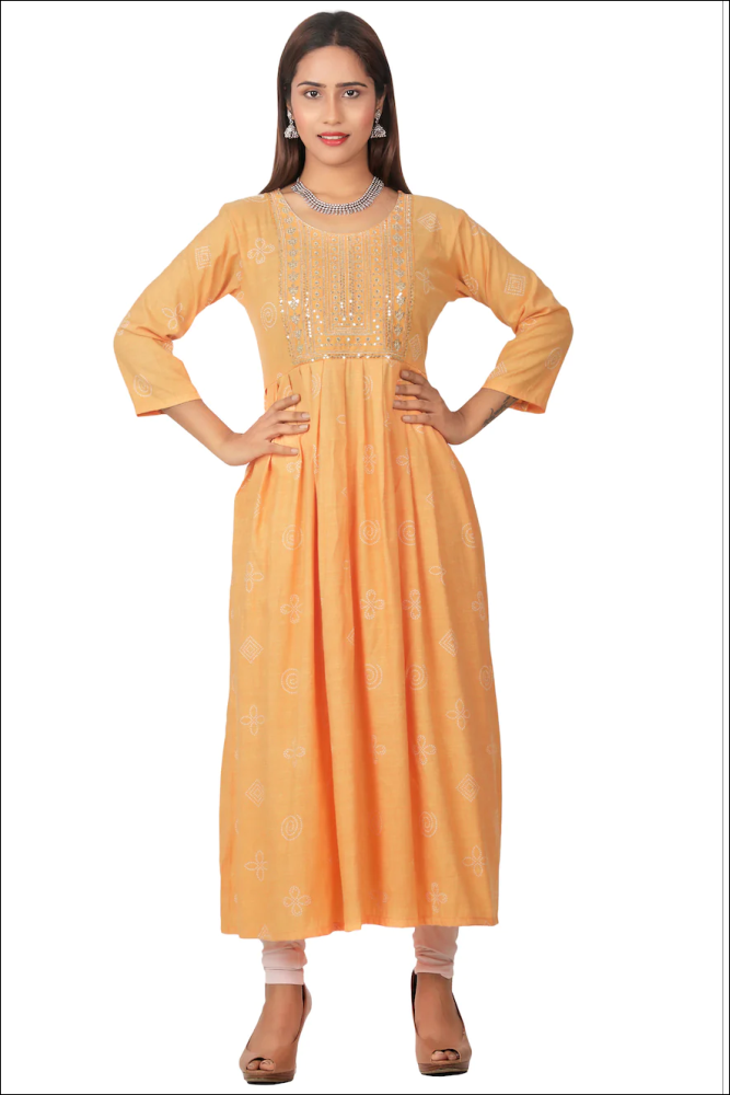 Pastel Orange Ladies Kurti