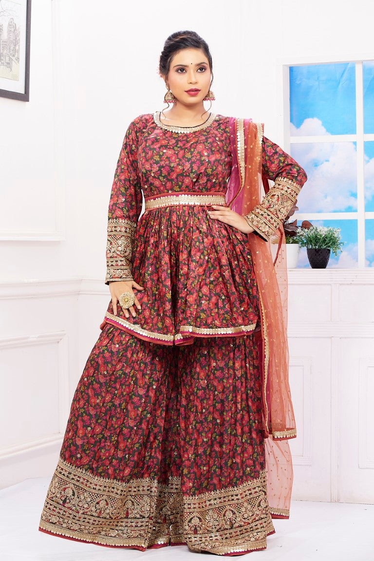 gharara dress design Light Blue Gharara Suit