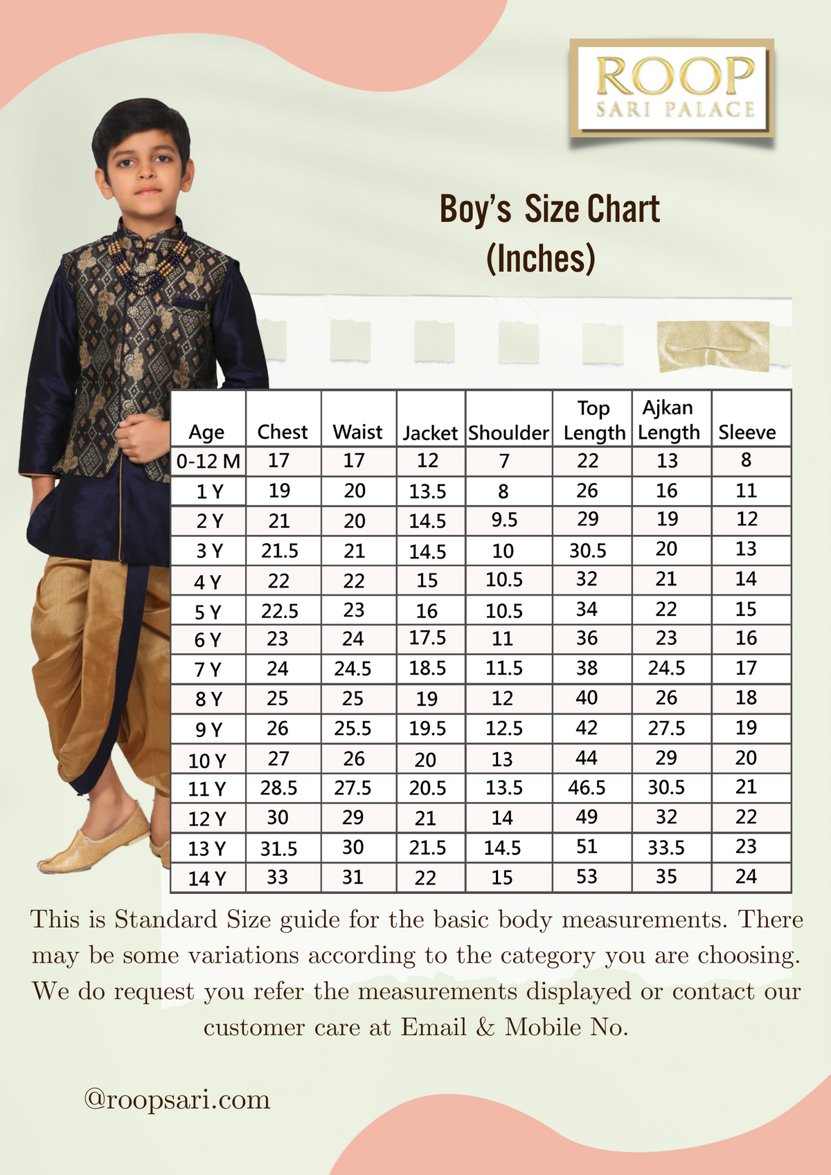 Boys Size Chart