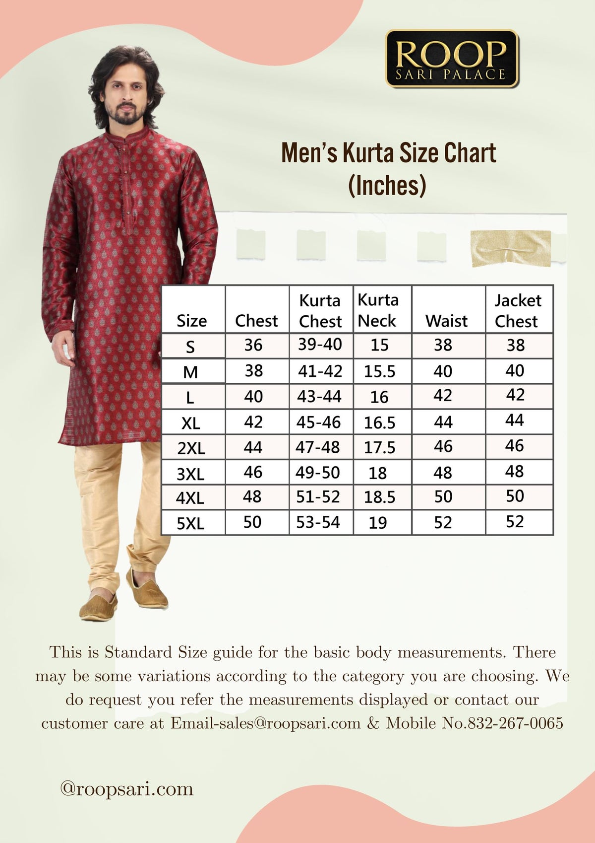 Men's Kurta Size Chart