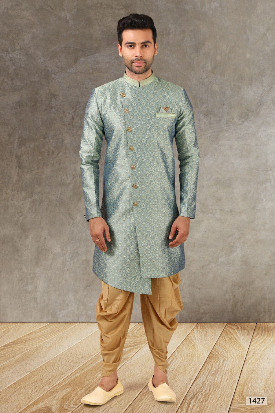 Men's Sage Green Indo-Western Kurta Pajama