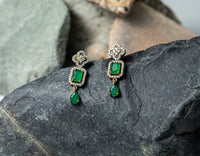 Sparkling Green Color AD Necklace Set