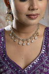 Trendy Silver Color AD Necklace Set