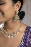 Trendy Silver Color AD Necklace Set