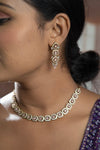 Elegant Peach Color AD Necklace Set