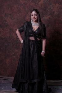 Black Lehenga Choli With Sequence Dupatta.