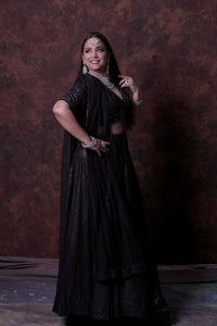 Black Lehenga Choli With Sequence Dupatta.