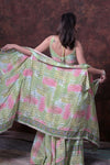 Mint Green and Pink  Digital Print Lehenga Choli With Jacket Style Dupatta.