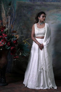 White lehenga choli