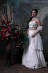White Sequence Lehenga Choli with Dupatta.