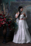 White Sequence Lehenga Choli with Dupatta.