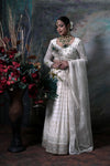 White Lehenga With Full Sleeves Blouse and Dupatta.