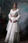 White Lehenga With Full Sleeves Blouse and Dupatta.