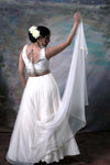White Lehenga Choli With Dupatta.