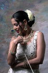White Lehenga Choli With Dupatta.