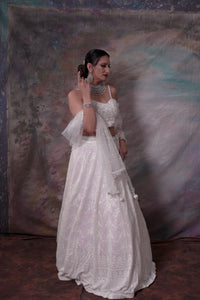 White lehenga choli