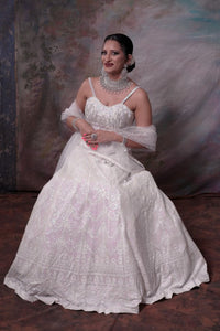 White lehenga choli