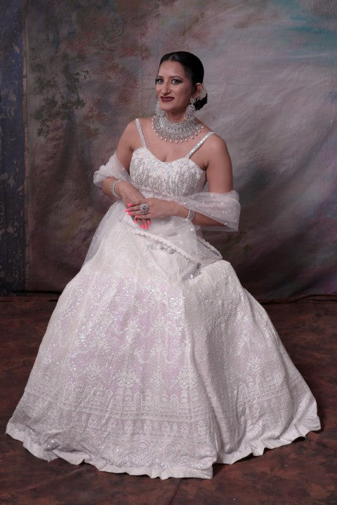 White lehenga choli