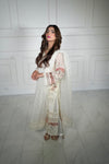 White Luxury Suit with Golden Embroidery work