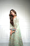 Mint Green Luxury Suit with Gold Embellishments