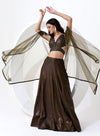 Midnight Green Color Lehenga Choli with Sequence Blouse and Dupatta.