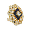 Gold & Navy Blue Ring