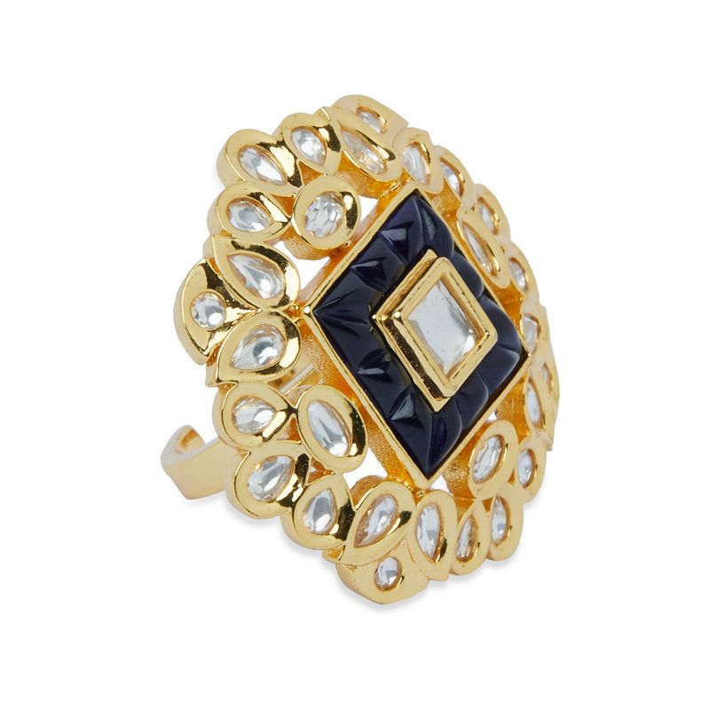 Gold & Navy Blue Ring