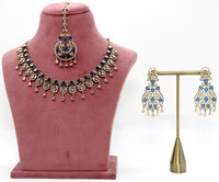 Antique With Navy Blue Necklace Set