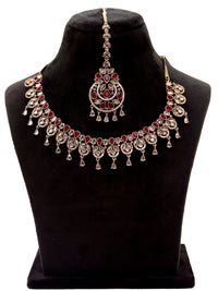 Antique With Maroon Necklace Set