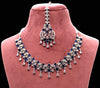 Silver With Navy Blue Necklace Set
