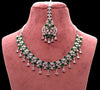Silver With Green Necklace Set