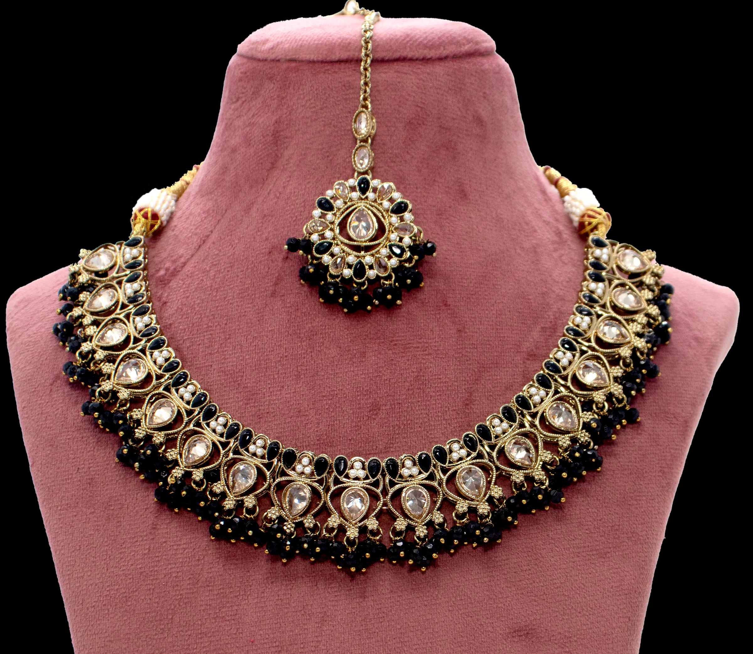 Gold & Black Necklace Set