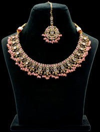 Gold & Pink Necklace Set