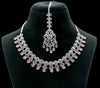 Silver With Pink Necklace Set