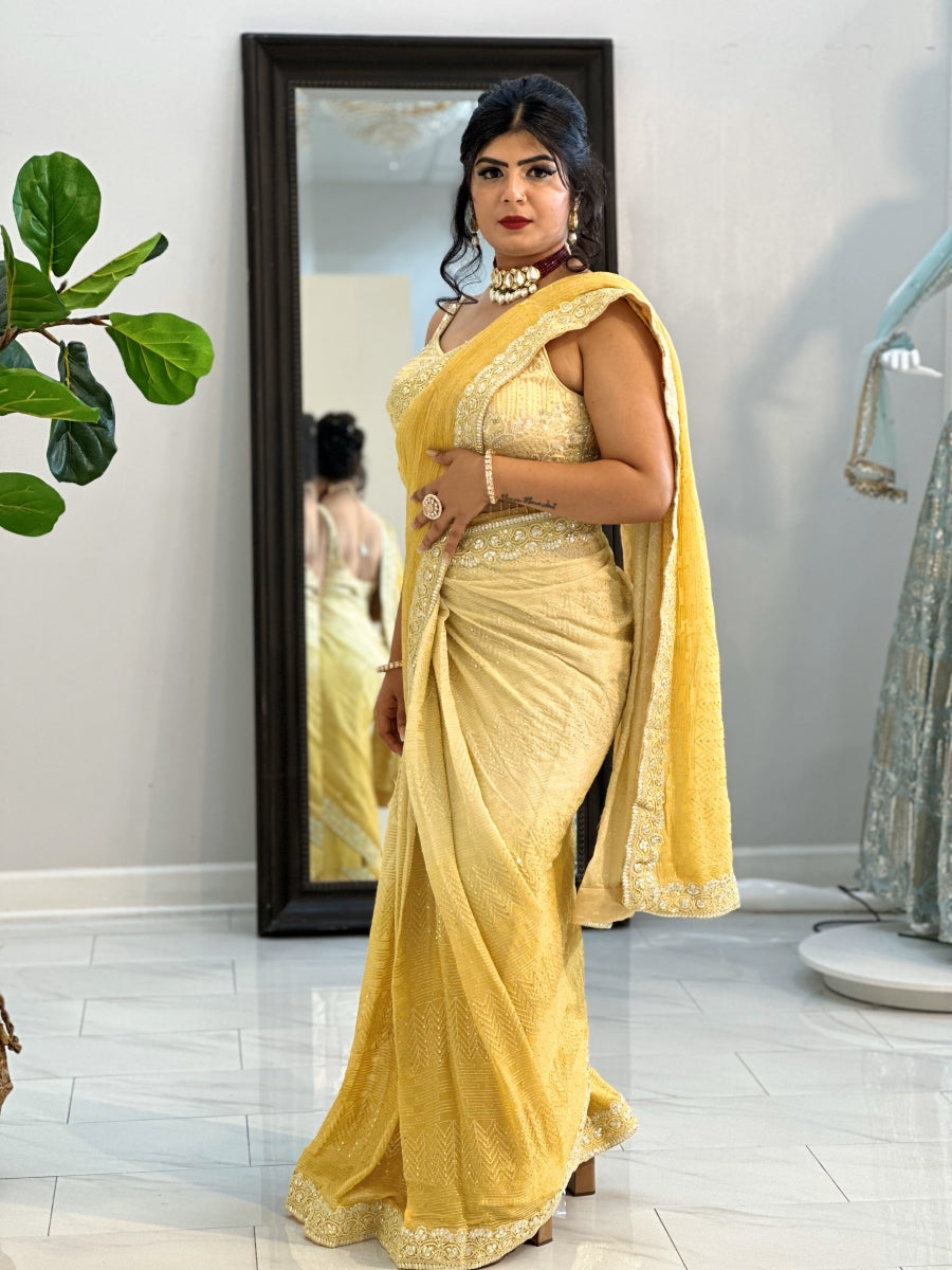 Indian Yellow Saree