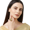 Kundan Ring with Green Stones