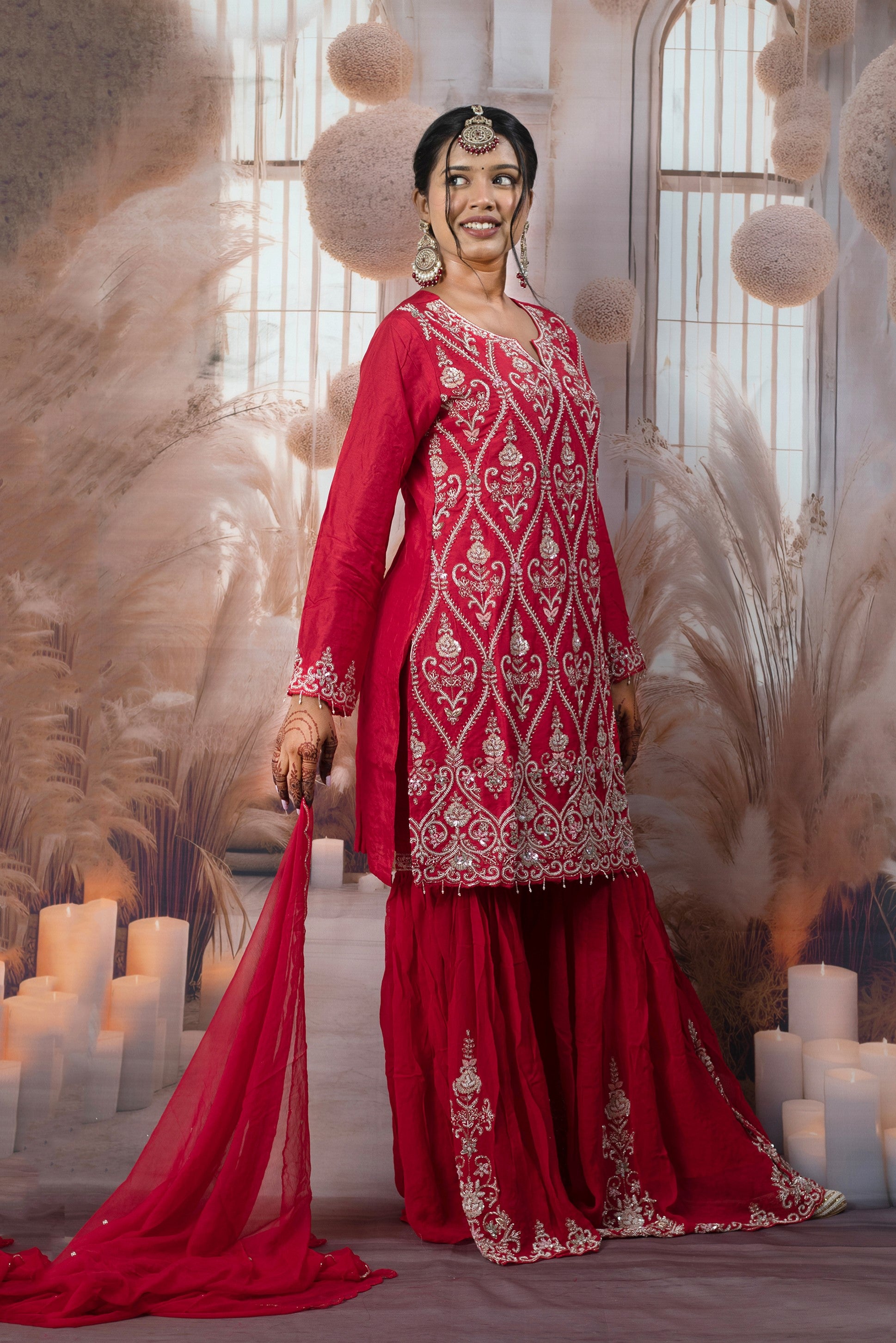 Red Indian Ladies Suits