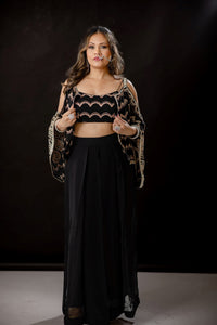 Black Lehenga Choli with Jacket