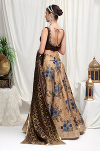 Gold printed lehenga with heavy blouse