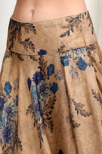 Gold printed lehenga with heavy blouse