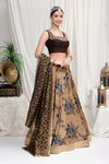 Gold printed lehenga with heavy blouse