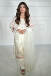 White Luxury Suit with Golden Embroidery work