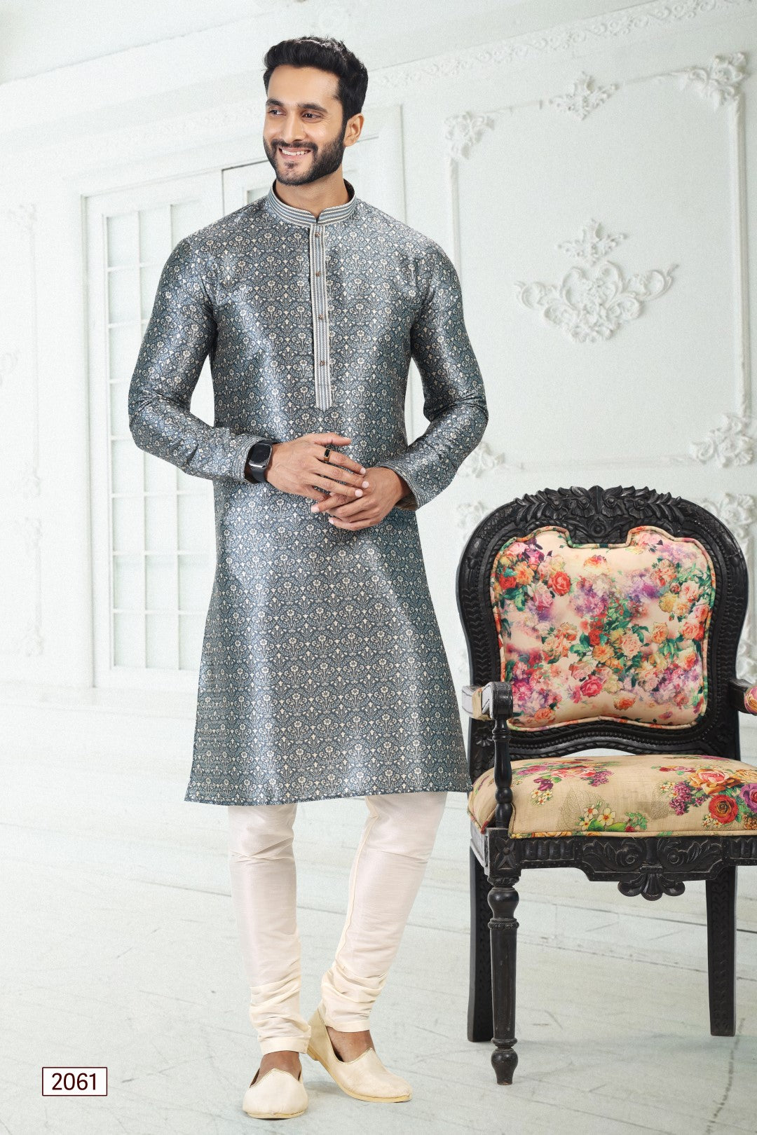 Shop Men's Blue Kurta Pajama – Roop Sari Palace - Main Image