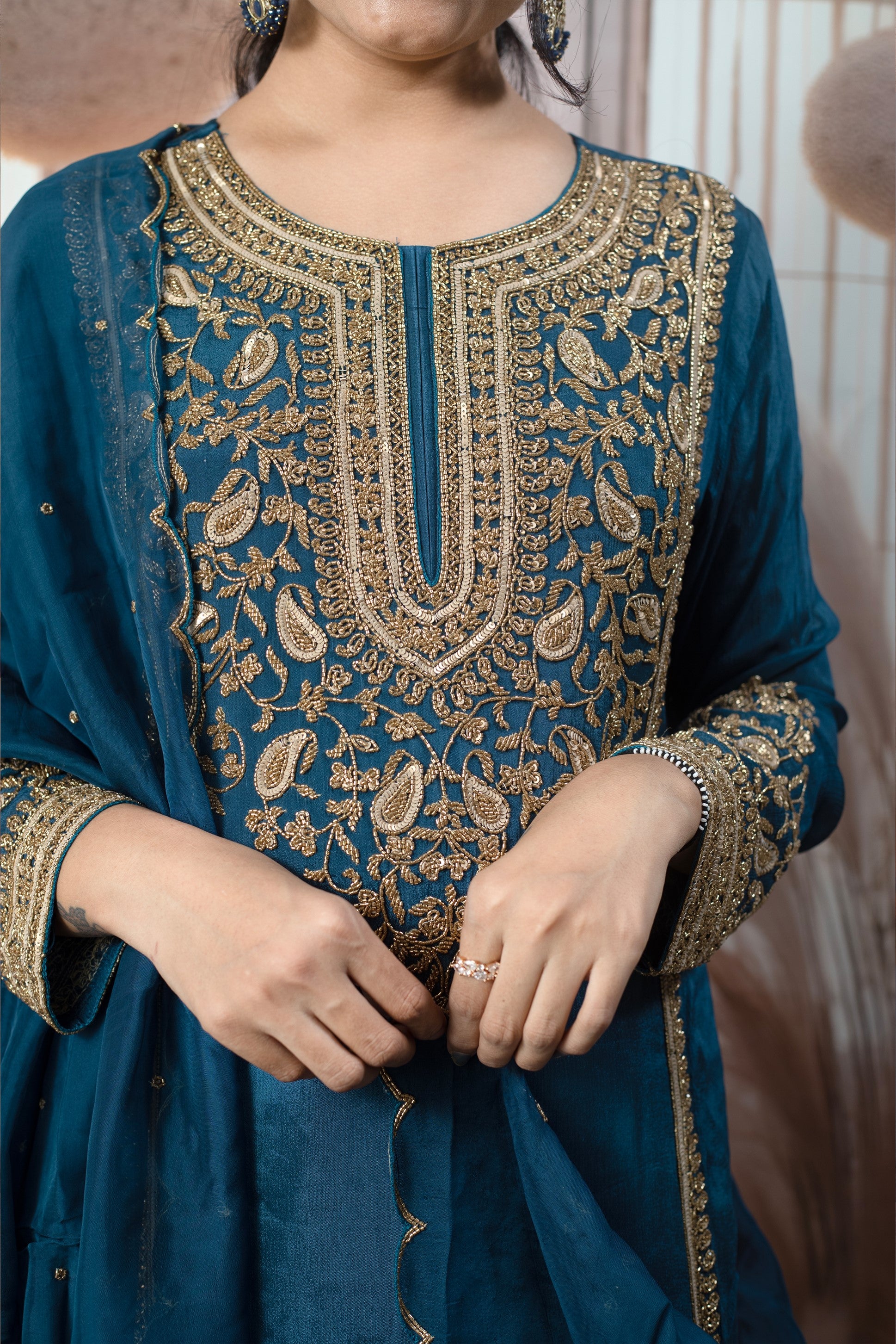 Elegant Blue Ladies Suits