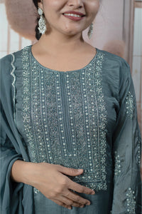Elegant Blue Color Ladies Suits