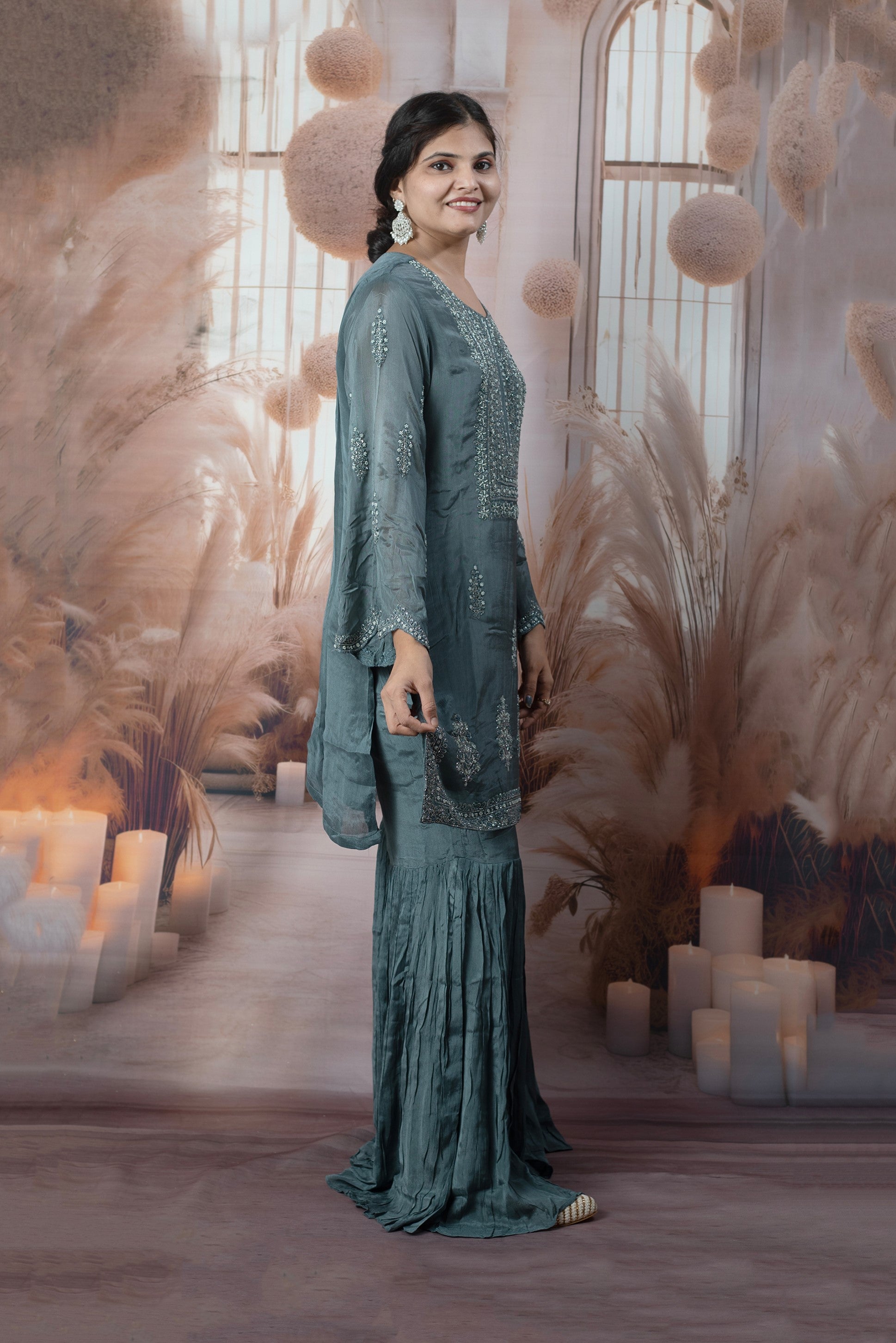 Elegant Blue Color Ladies Suits