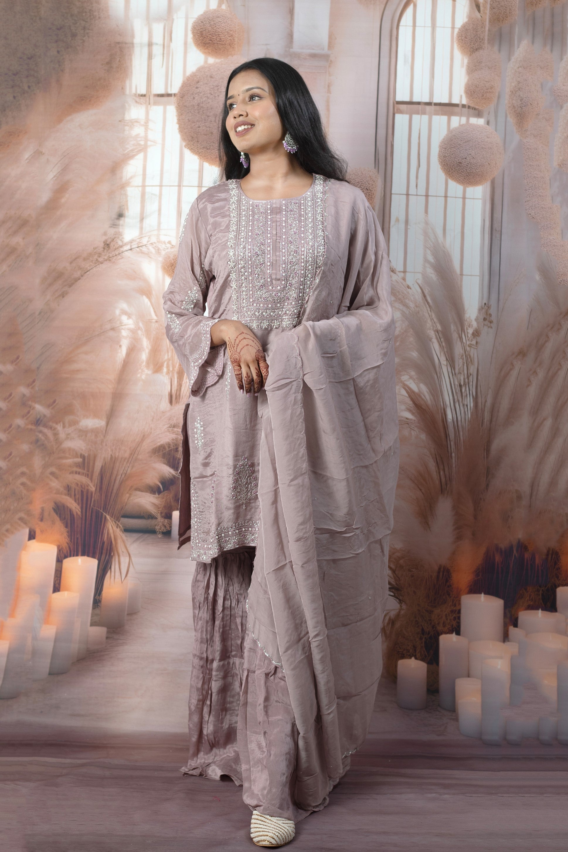 Elegant Light Pink Ladies Suits