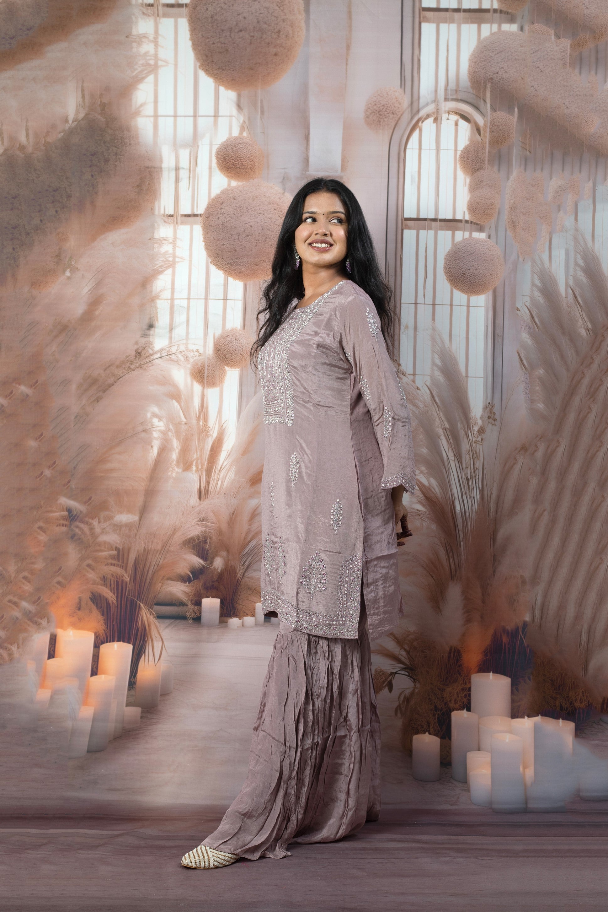 Elegant Light Pink Ladies Suits