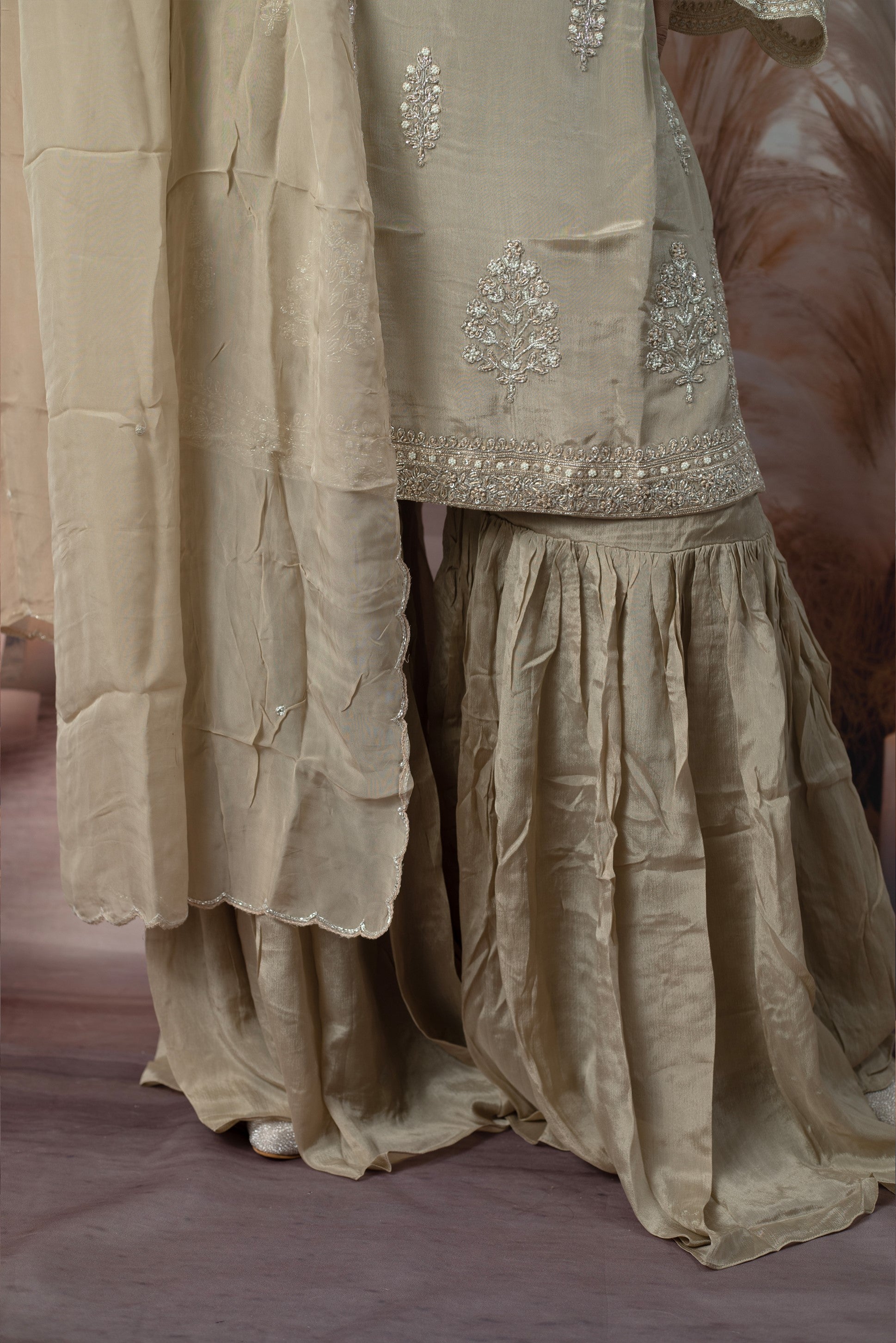 Elegant Light Gold Ladies Suits