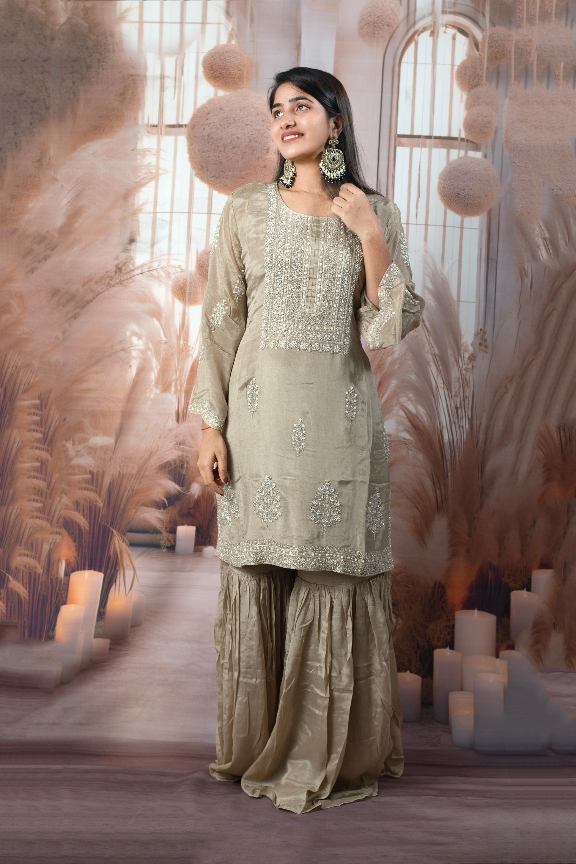 Elegant Light Gold Ladies Suits